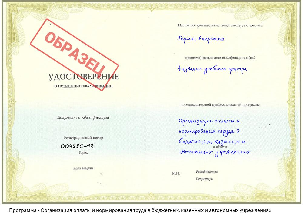 Организация оплаты и нормирования труда в бюджетных, казенных и автономных учреждениях Новоуральск