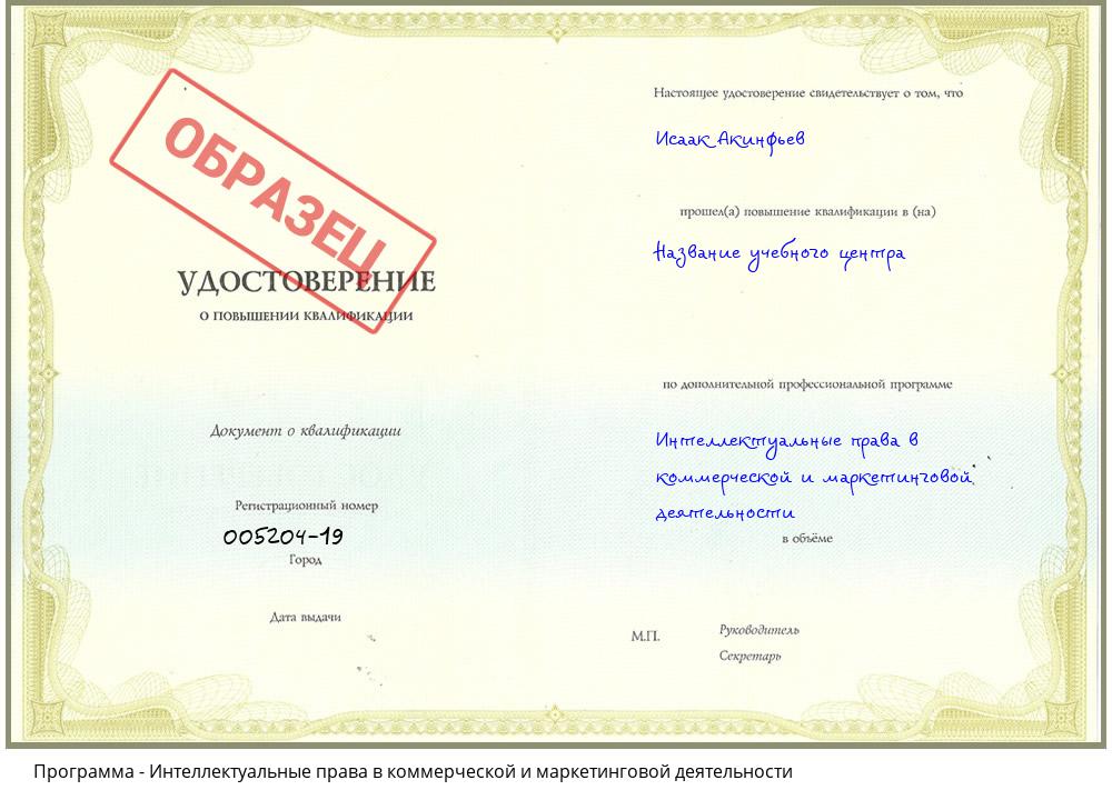 Интеллектуальные права в коммерческой и маркетинговой деятельности Новоуральск