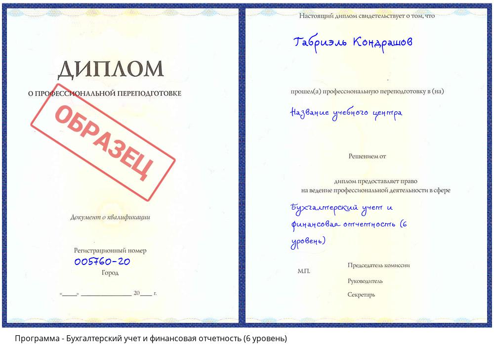 Бухгалтерский учет и финансовая отчетность (6 уровень) Новоуральск