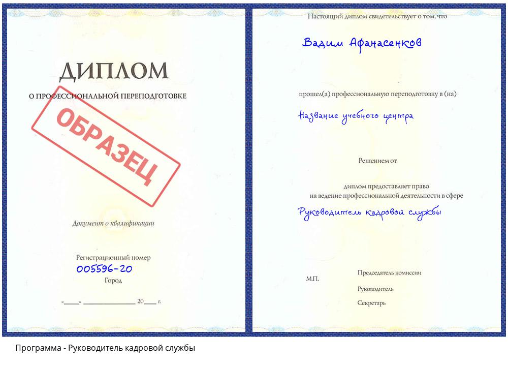 Руководитель кадровой службы Новоуральск